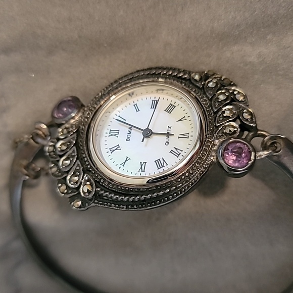 Boma Quartz Wrist Cuff Watch Sterling 925 - Picture 1 of 4